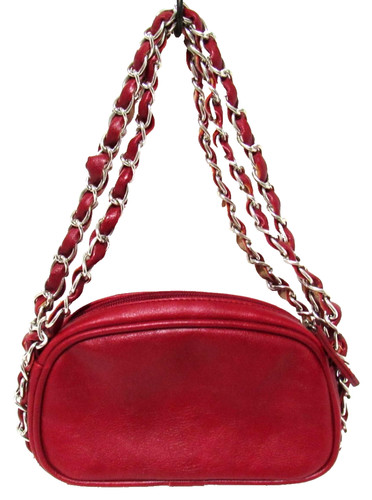 Cherry red vegan - leather, mini