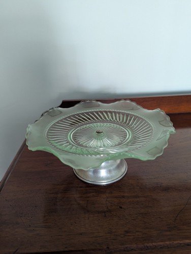 Art deco glass - cake, plate