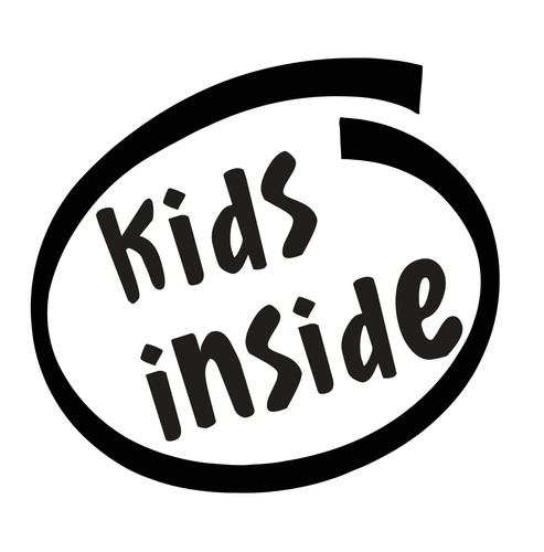 Kids inside vinyl stickers car - vinyl,