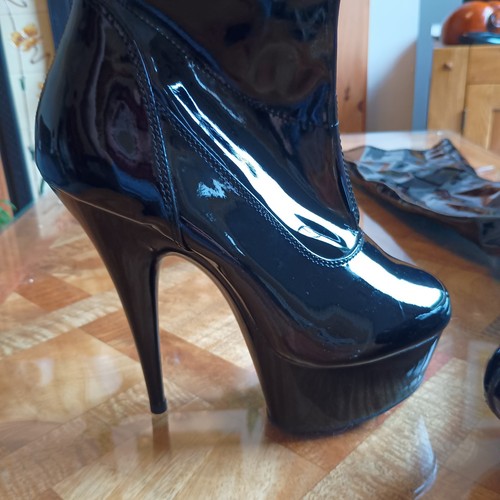 Pleaser black patent pvc - patent,