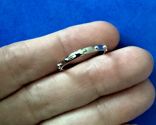 Cross rosary ring - ring, size