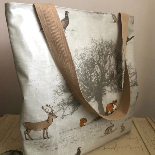 Handmade oilcloth tote bag - oilcloth,