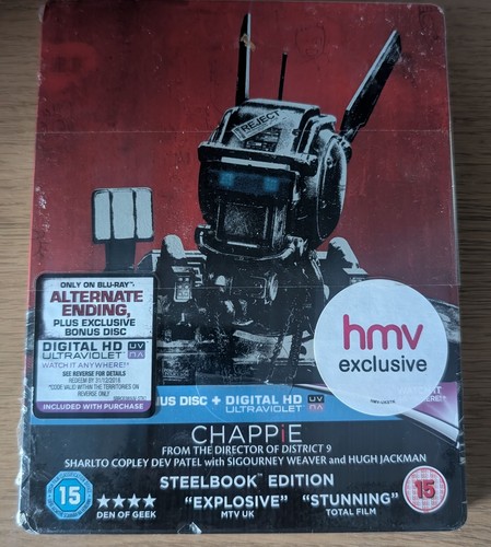 Chappie blu ray - steelbook, uk