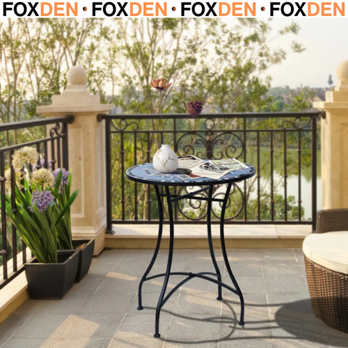 Mosaic round garden table - round,