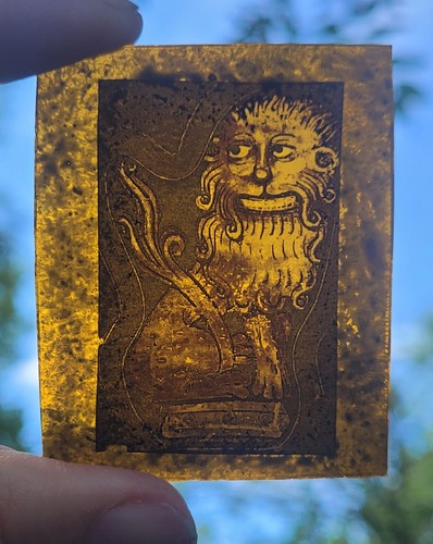 Stained glass lion kiln - glass, fired