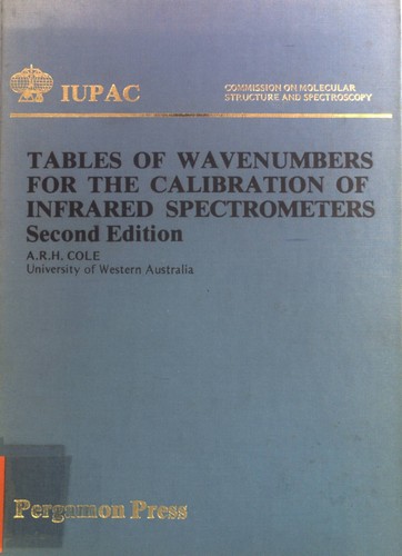 Tables wavenumbers for - for, the