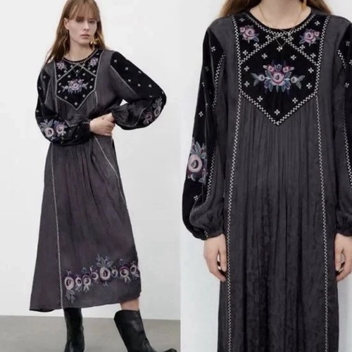 Zara velvet embroidered - velvet,