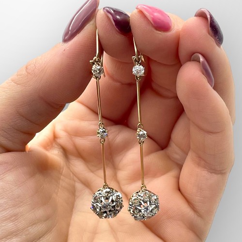Gold earrings diamond - earrings, 18carat