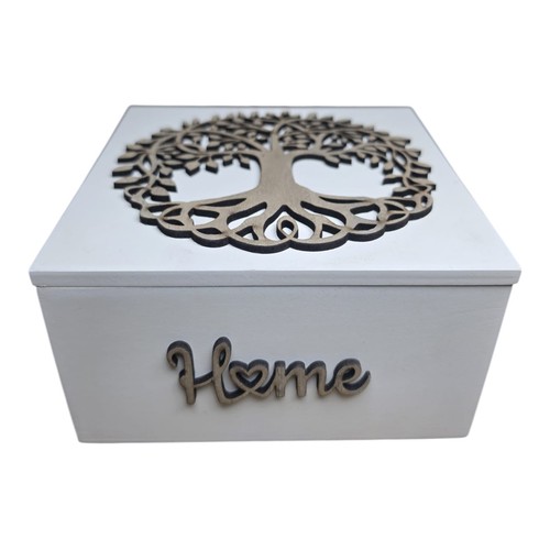 Wooden tea box tree life - wooden,