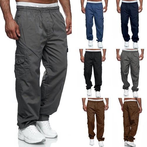 Mens elasticated cargo - elasticated, pants