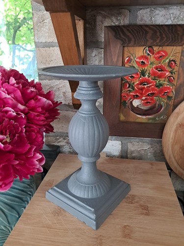 Vintage metal candle stick - candle,