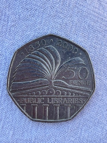 Public libraries 50p coin - public,