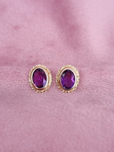 Vintage 9ct gold amethyst - 9ct,