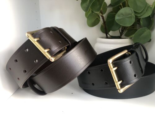 Wide leather belt - belt,