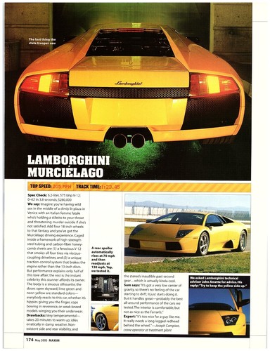 Magazine clipping lamborghini - magazine,