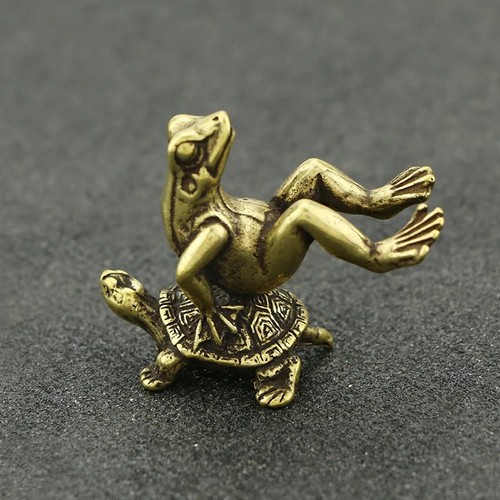 Antique brass tortoise frog - tortoise,