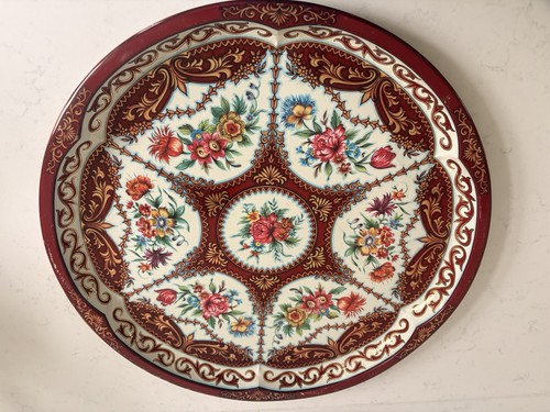Vintage tin round - tray, daher