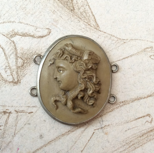 Antique cameo carved lava - carved,