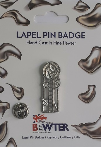 Mackintosh rose pewter lapel - pewter,