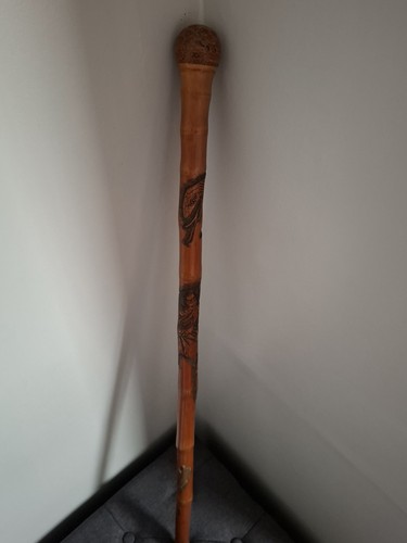 Chinese carved bamboo walking - chinese,
