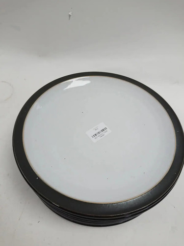 Denby grey black rim dinner - black,