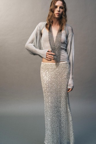 Zara sequinned midi - zara,