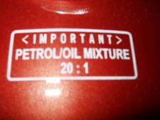 YAMAHA FS1E SS DX MIXTURE RATIO DECAL 20:1