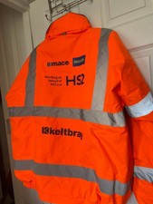 Hi Viz High Visibility Bomber Jacket Waterproof Safety Workwear XL Orange Coat