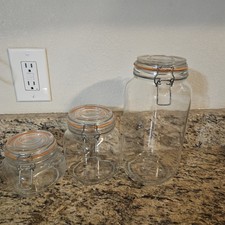 Lot Of 3 VtgHeavy Clear Glass
