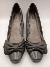 Brand New In Box Long Tall Sally Grey Bow Trim Square Toe Court Shoes Size 10