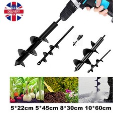 Auger Spiral Drill Bit Fence Borer Garden Yard Planting Post Hole Digger Tool UK