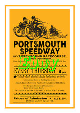 Portsmouth Speedway Retro Style A4 Size Poster print