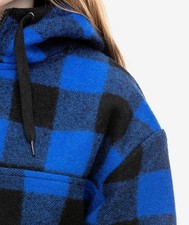 Swanndri Kid's Brixton Bush Shirt Blue/Black Check  100% wool outer, 345 gsm, b