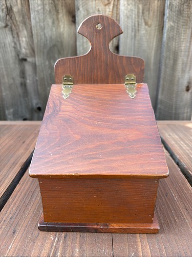 Antique vintage wooden saltbox - antique,