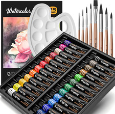 Watercolour Paint Kit, Professional Painting Supplies Set 24 Tube Water Color 