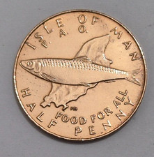 1977 ISLE of Man HALF PENNY