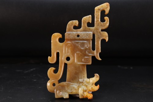 Jade carved character face - character,