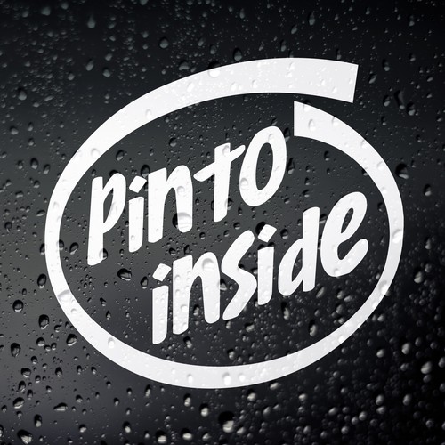 Pinto inside car - pinto, sticker