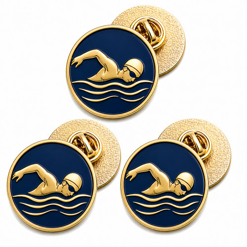 Swimming lapel pin - x,