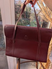 Genuine Must de Cartier mens unisex burgundy leather briefcase style bag case