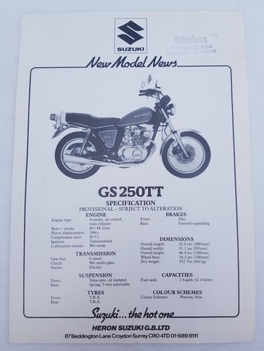 Suzuki 250tt new model - gs,
