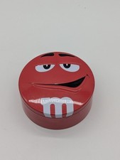 M&M Chocolate 2016 Advertising Collectible Red Round Tin Box