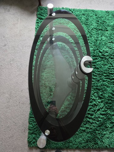 Glass oval corner stand - oval, t.v