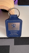 Classic Blue Peugeot Keyring In Leather Used