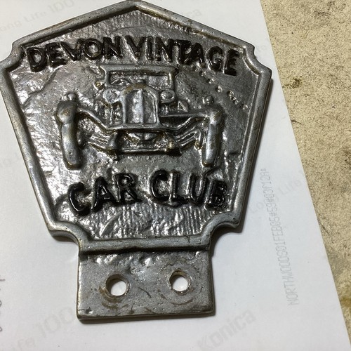 Devon vintage car club badge - vintage,
