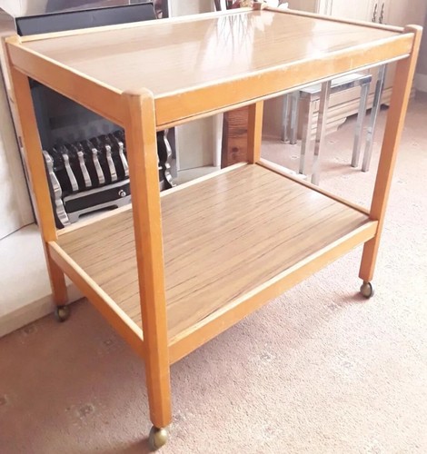 70s teak wood veneer - wood, two
