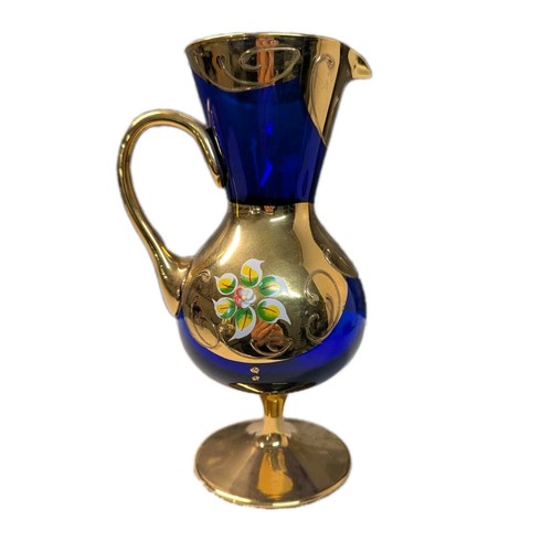 Bohemian art glass decanter - glass,