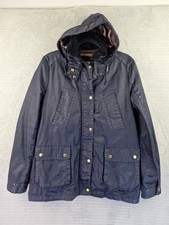 Zara Womens Navy Waxed Jacket
