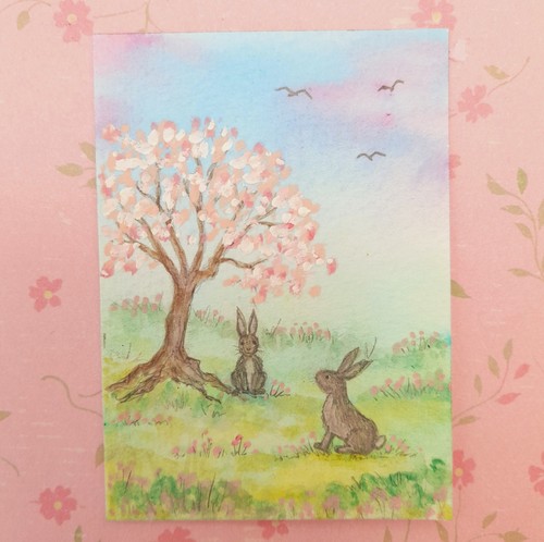 Original aceo blossom time - original,