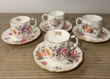 Royal Crown Derby 'Posies' Demitasse Tea Cups Set of 4 (Pristine Condition)